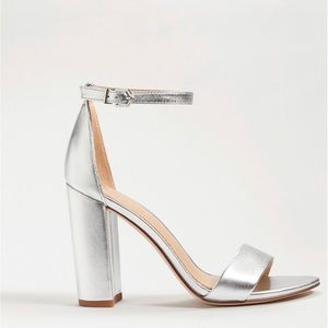 Sam Edelman Yaro Block Heel Silver Leather size 9